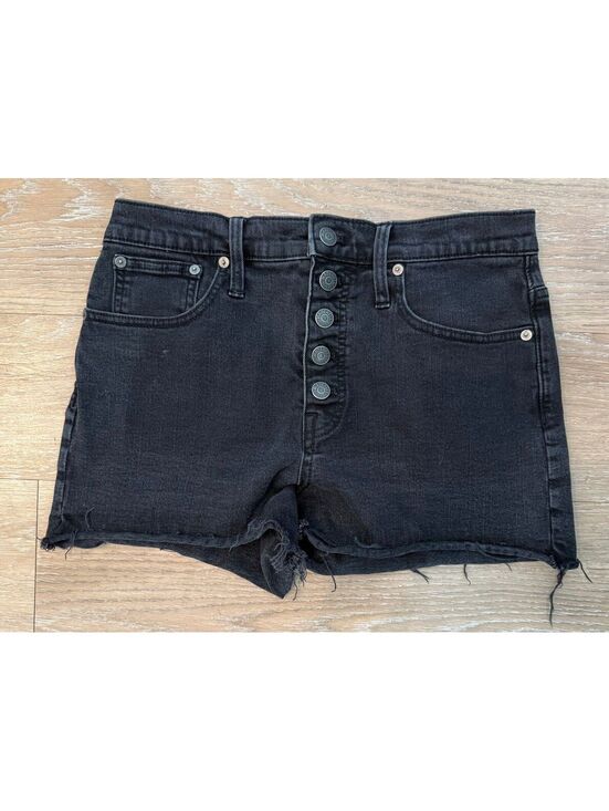 Madewell Pants - Madewell Black Wash Denim Cut Off Shorts Size 29
